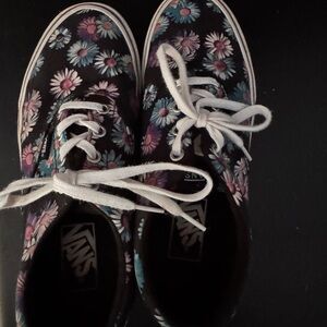 Vans Black Floral Canvas Shoes